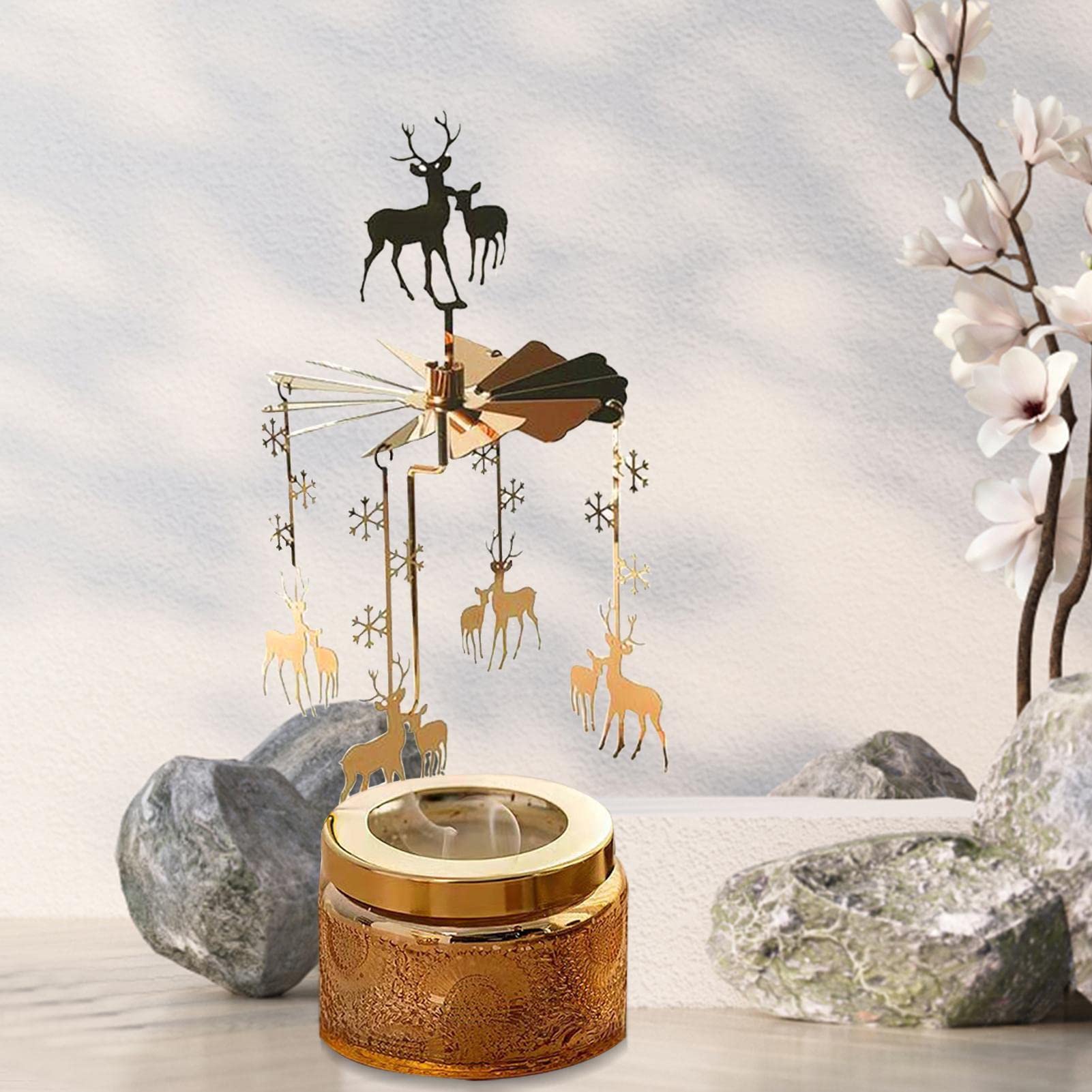 アトリエニキティキ   回転式キャンドルスタンド　天使4人　赤　新品未使用 アトリエニキティキ 回転式キャンドルスタンド天使4人赤新品未使用